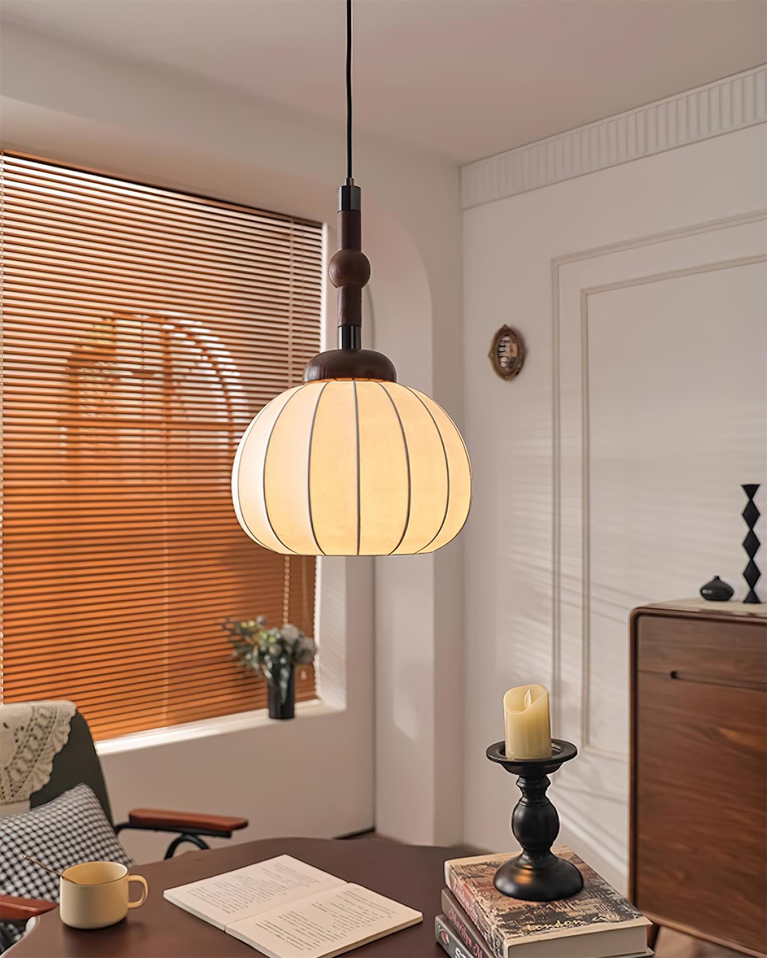 Silk Pendant Light Luxury Ceiling Hanging Lamp for Living Room