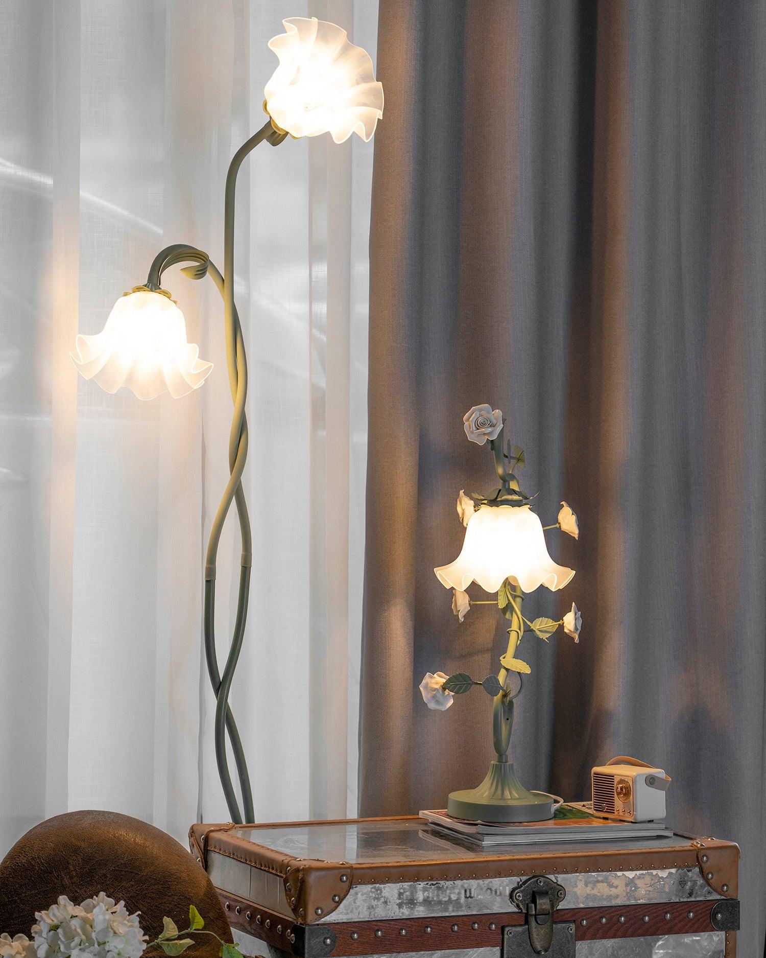 Calla Flower Floor Lamp Matte Green