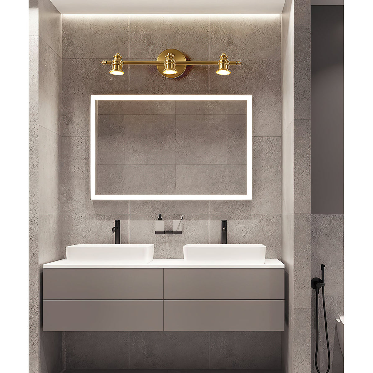 Vantage Series | Brass Linear Spotlight Bar with MR16 LED Heads for Vanity Lighting