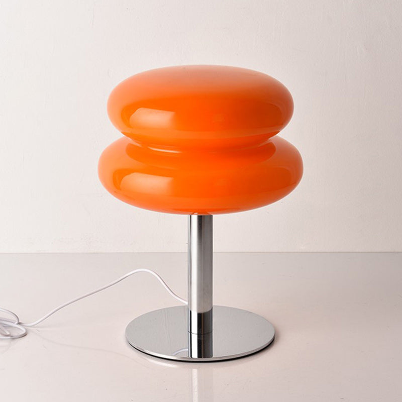 Bombolo | Cordless Mushroom Glass Table Lamp with Touch Control | Retro Glow for Bedside