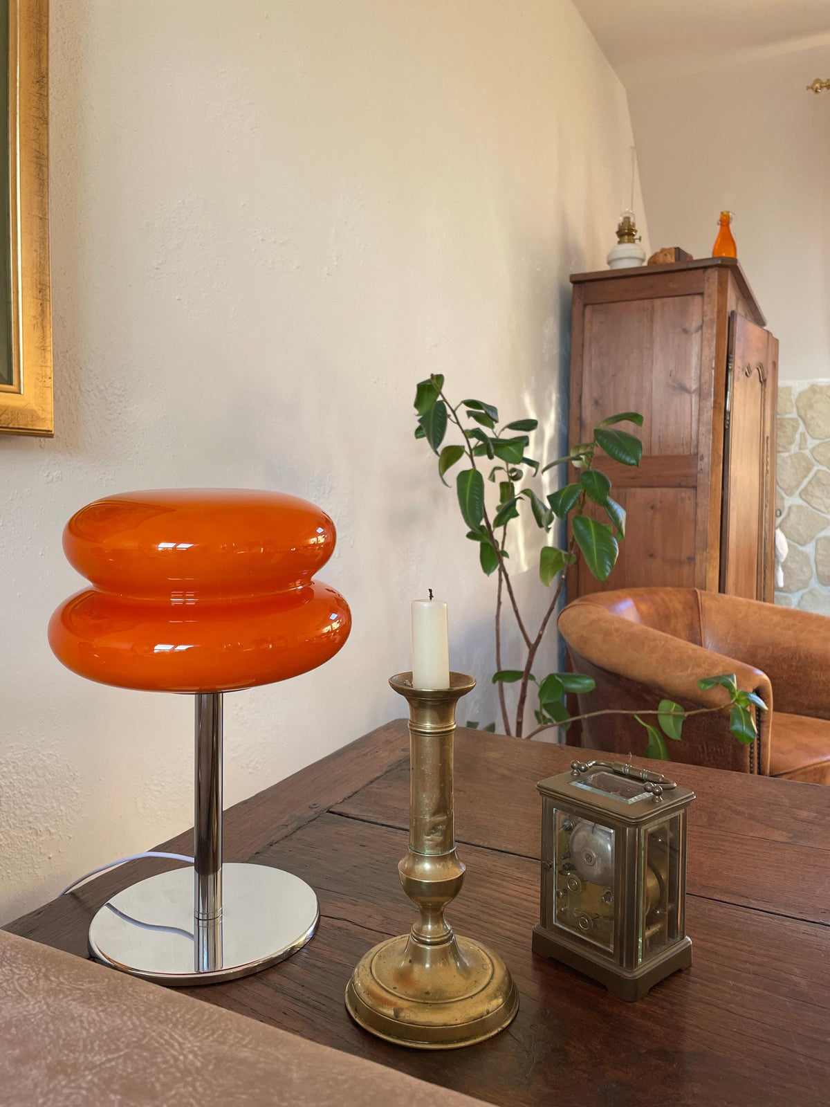 Bombolo | Cordless Mushroom Glass Table Lamp with Touch Control | Retro Glow for Bedside