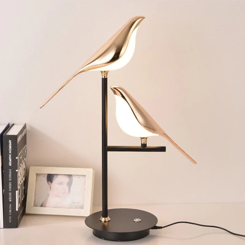Gold Bird Table Lamp Modern LED Decorative Desk Lamp