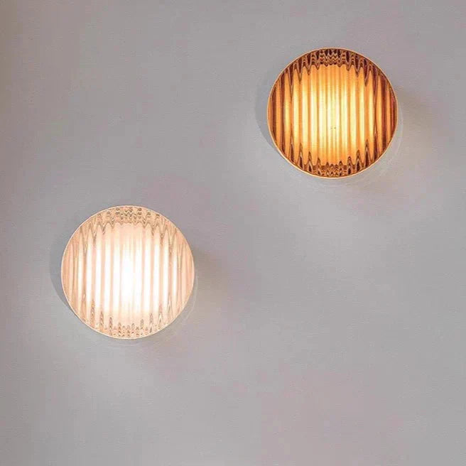 Modern Round LED Wall Light Milk Glass Wall Sconce Lamp