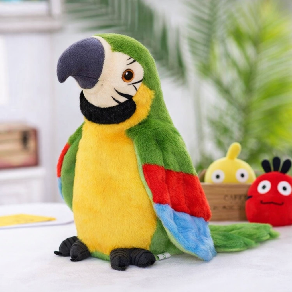 Interactive Talking Parrot Plush Toy Voice Repeating Learning Toy
