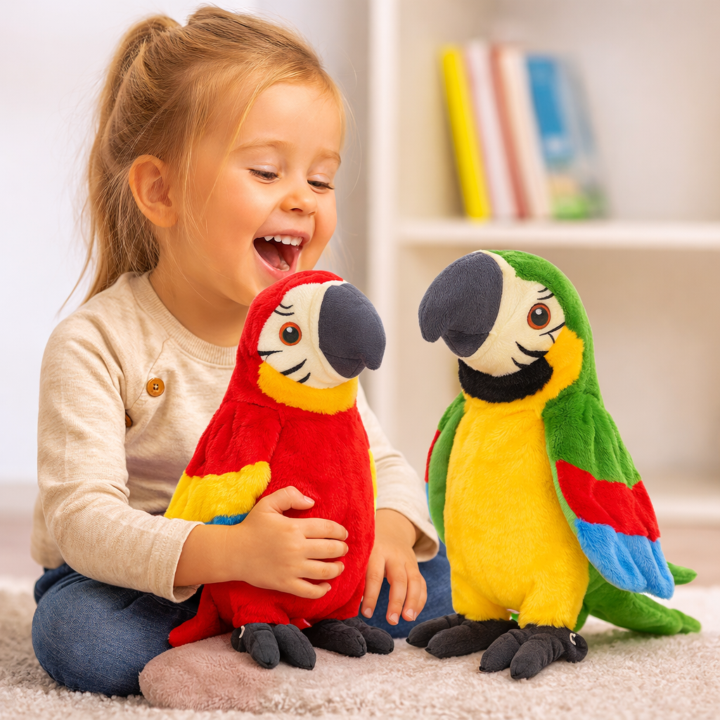Interactive Talking Parrot Plush Toy Voice Repeating Learning Toy