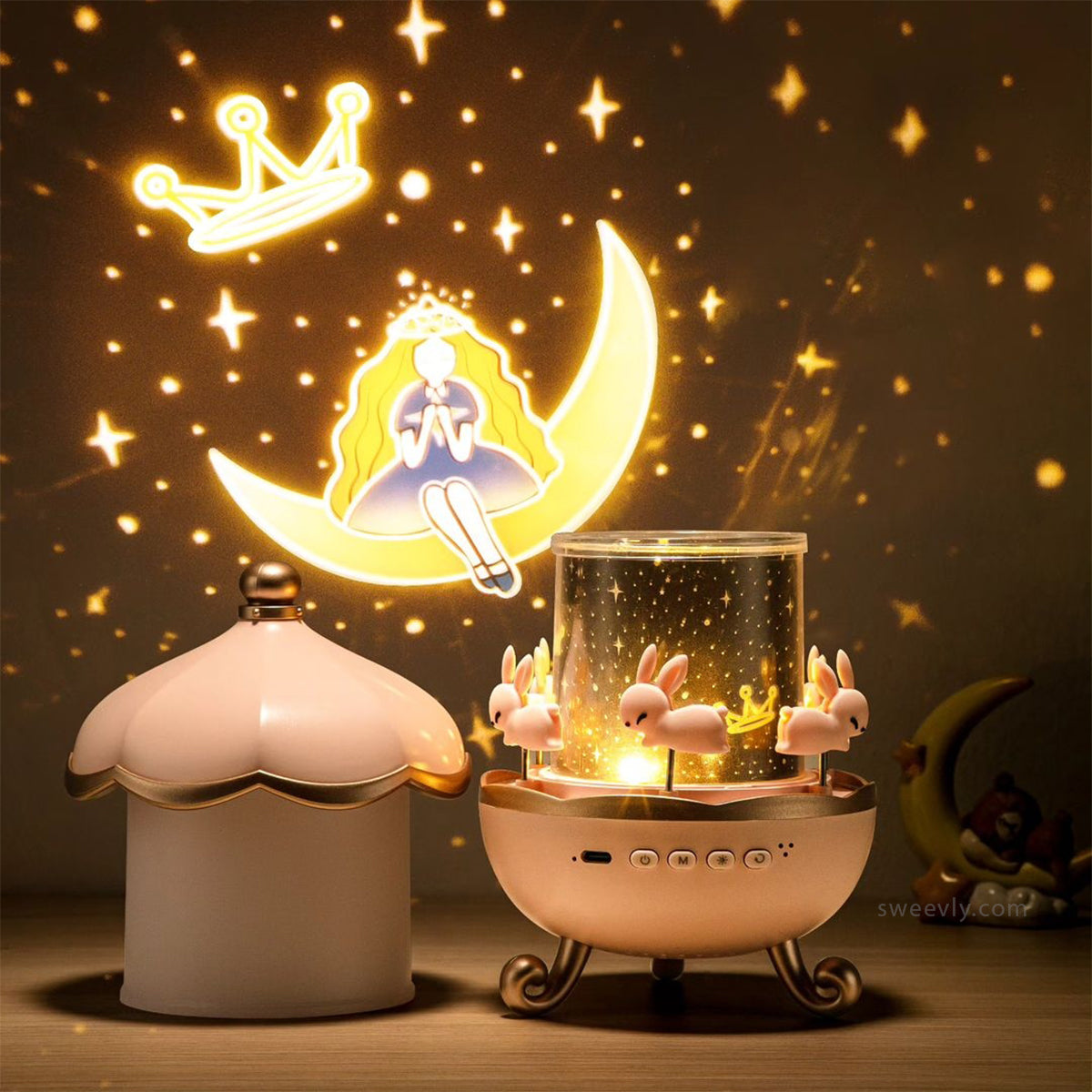 Lumina | Kids Night Light Projector with 12 Themes, Built-In Music Projector for Bedtime