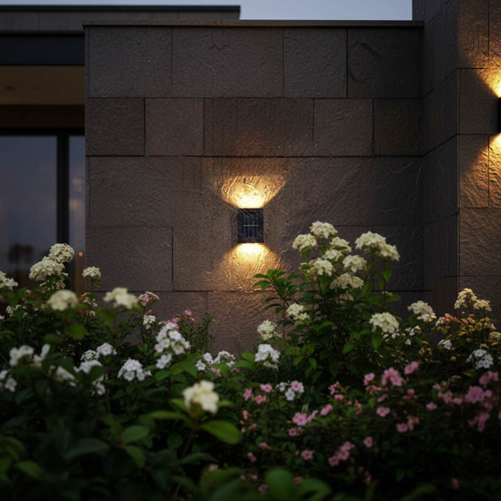 Solar LED Wall Light Outdoor Waterproof Garden Security Lamp