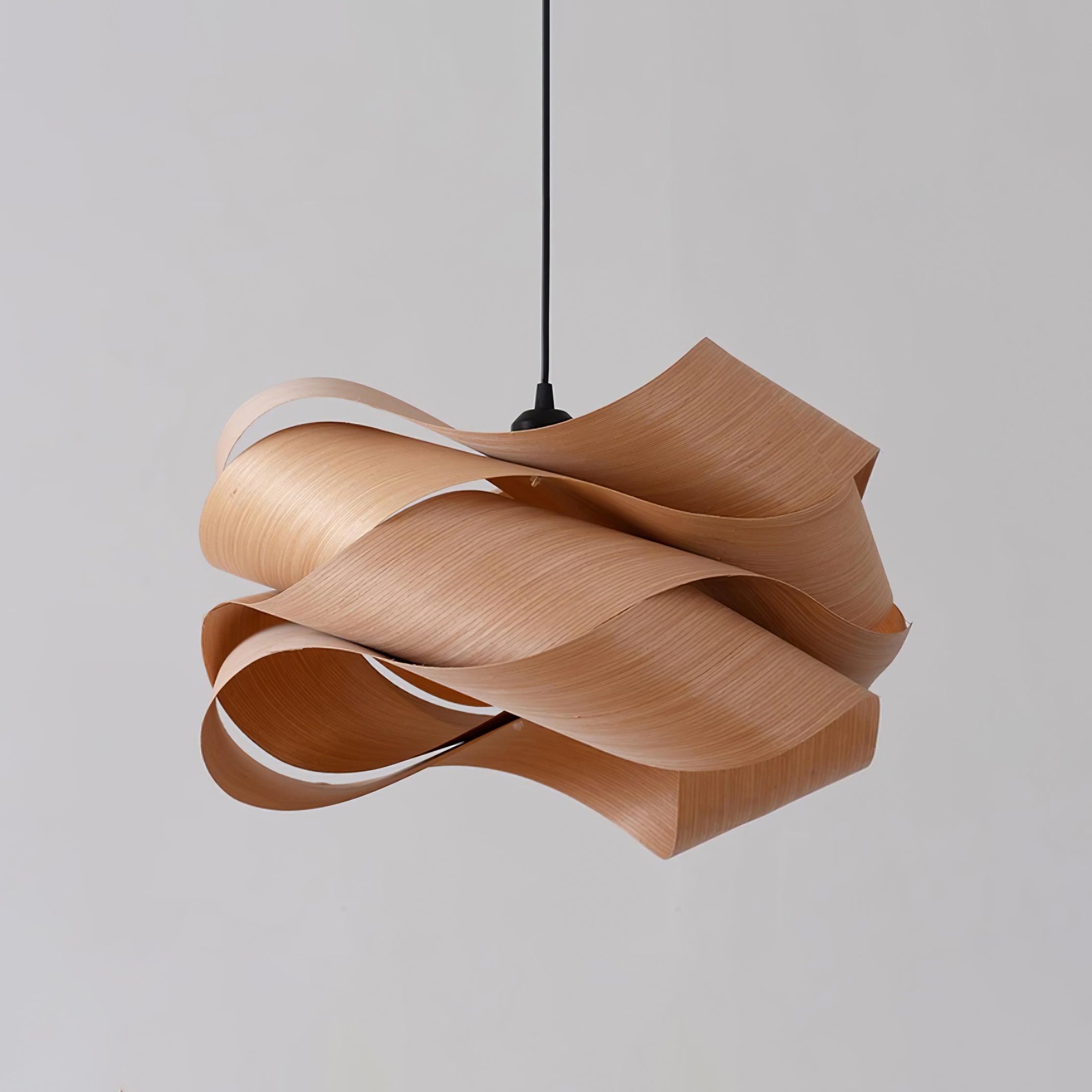Wood Pendant Light Modern Wooden Hanging Ceiling Lamp Fixture