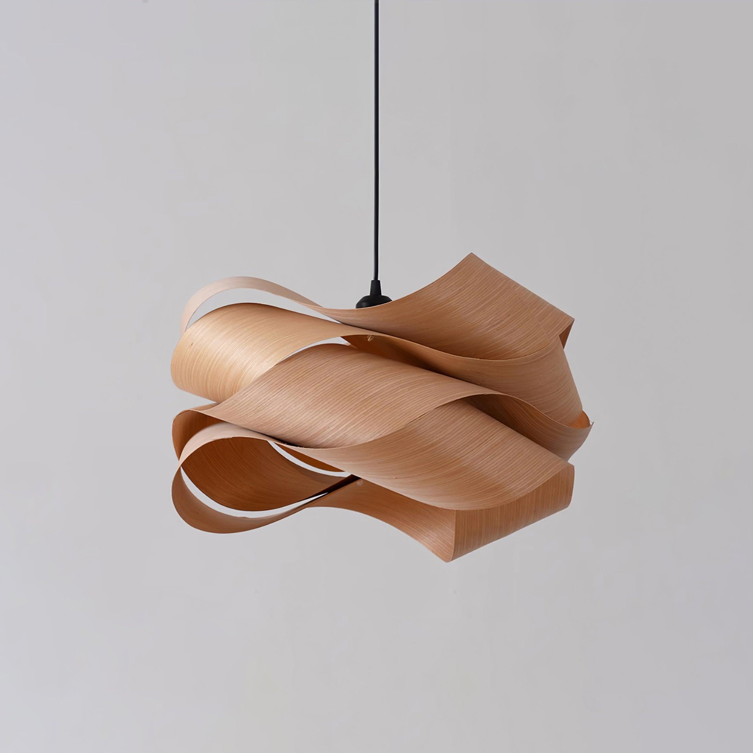 Wood Pendant Light Modern Wooden Hanging Ceiling Lamp Fixture
