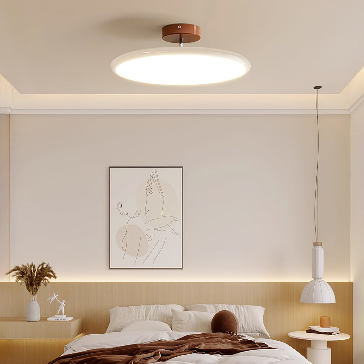 Auroradrift | Modern LED Ceiling Lamp with 270° Swivel Shade | Light for Sloped Ceilings