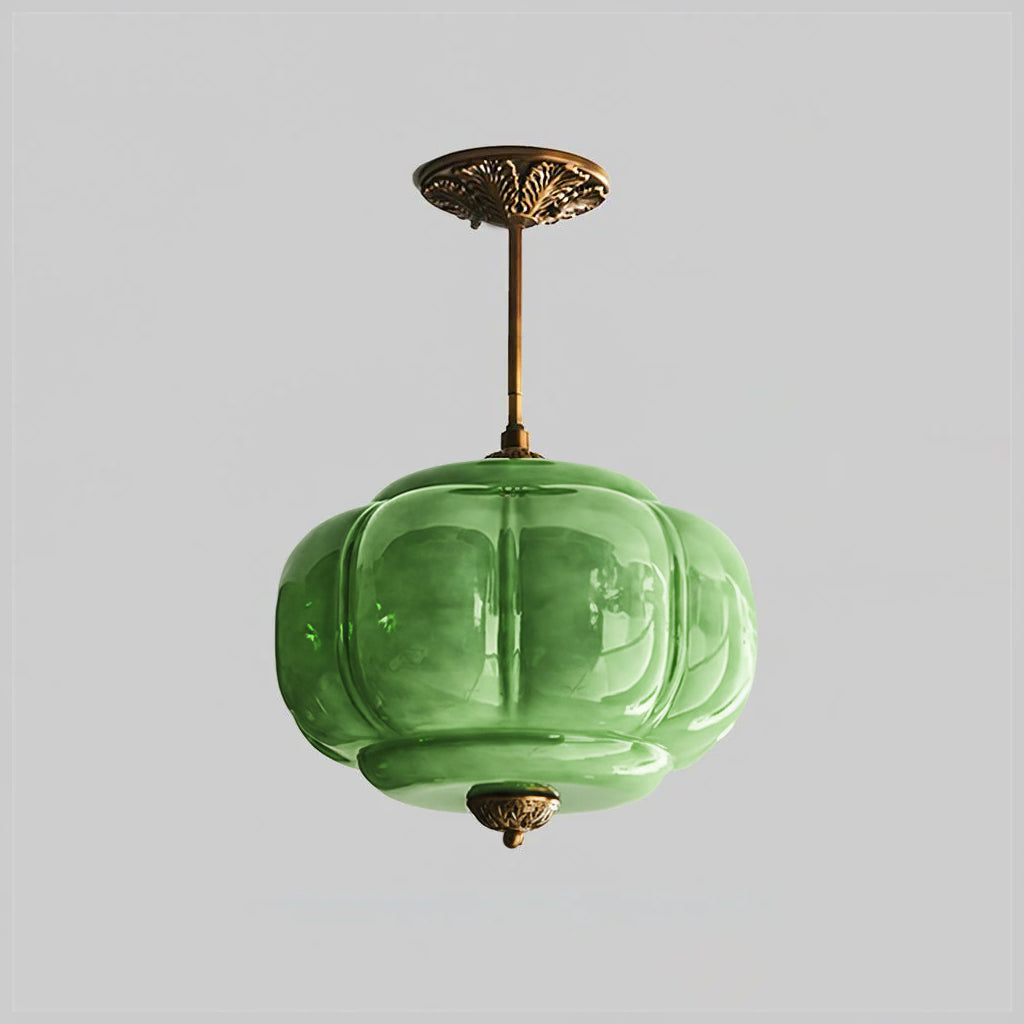 Jadeira | Jade Glass Ceiling Light with Brass Fittings | Dimmable Entryway Light Fixture