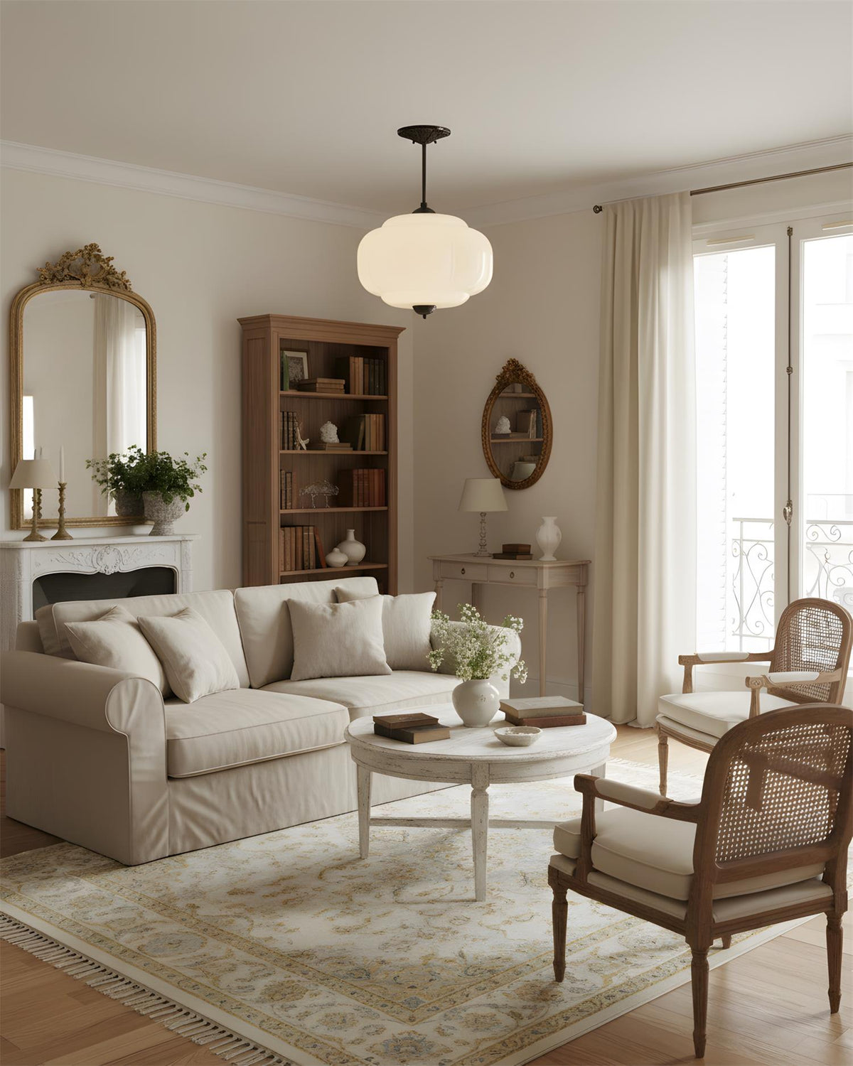 Jadeira | Jade Glass Ceiling Light with Brass Fittings | Dimmable Entryway Light Fixture