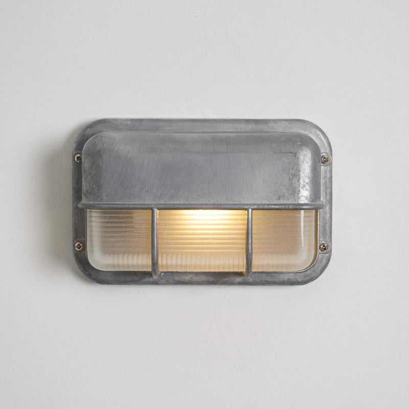 Aluminum Outdoor Bulkhead Wall Sconce with Sealed Glass | Weather-Resistant Light