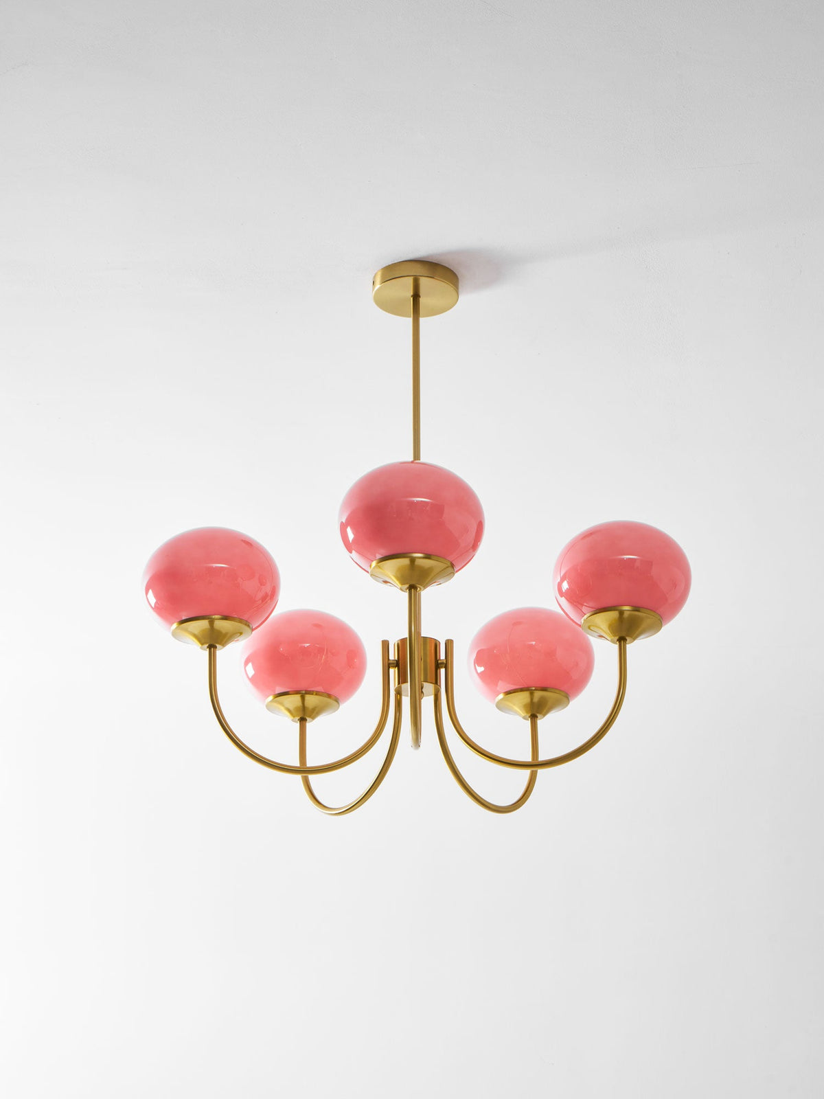 Marshmallow | Modern Glass Bubble Chandelier with Hand-Sprayed Pink Shades