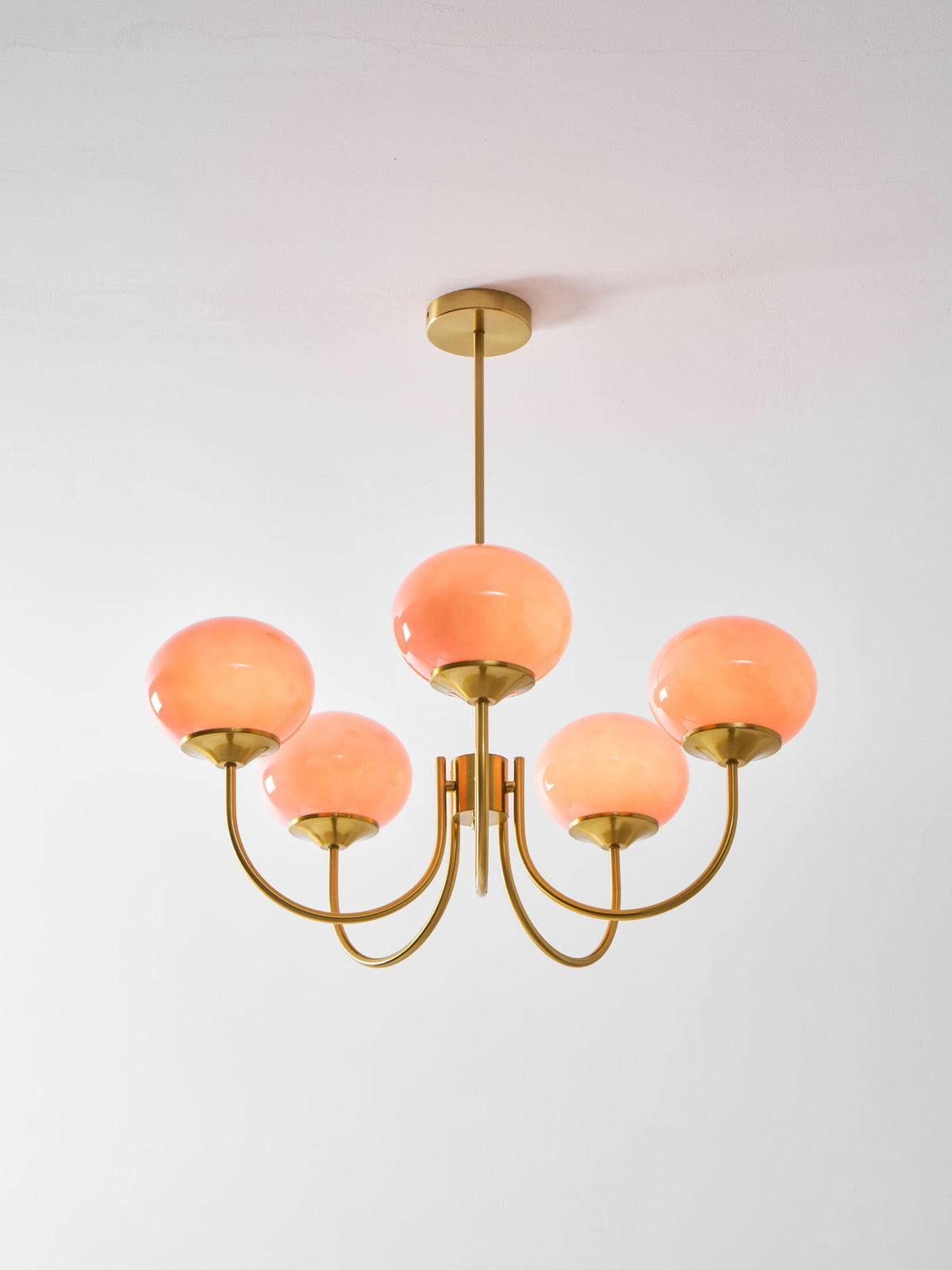 Marshmallow | Modern Glass Bubble Chandelier with Hand-Sprayed Pink Shades