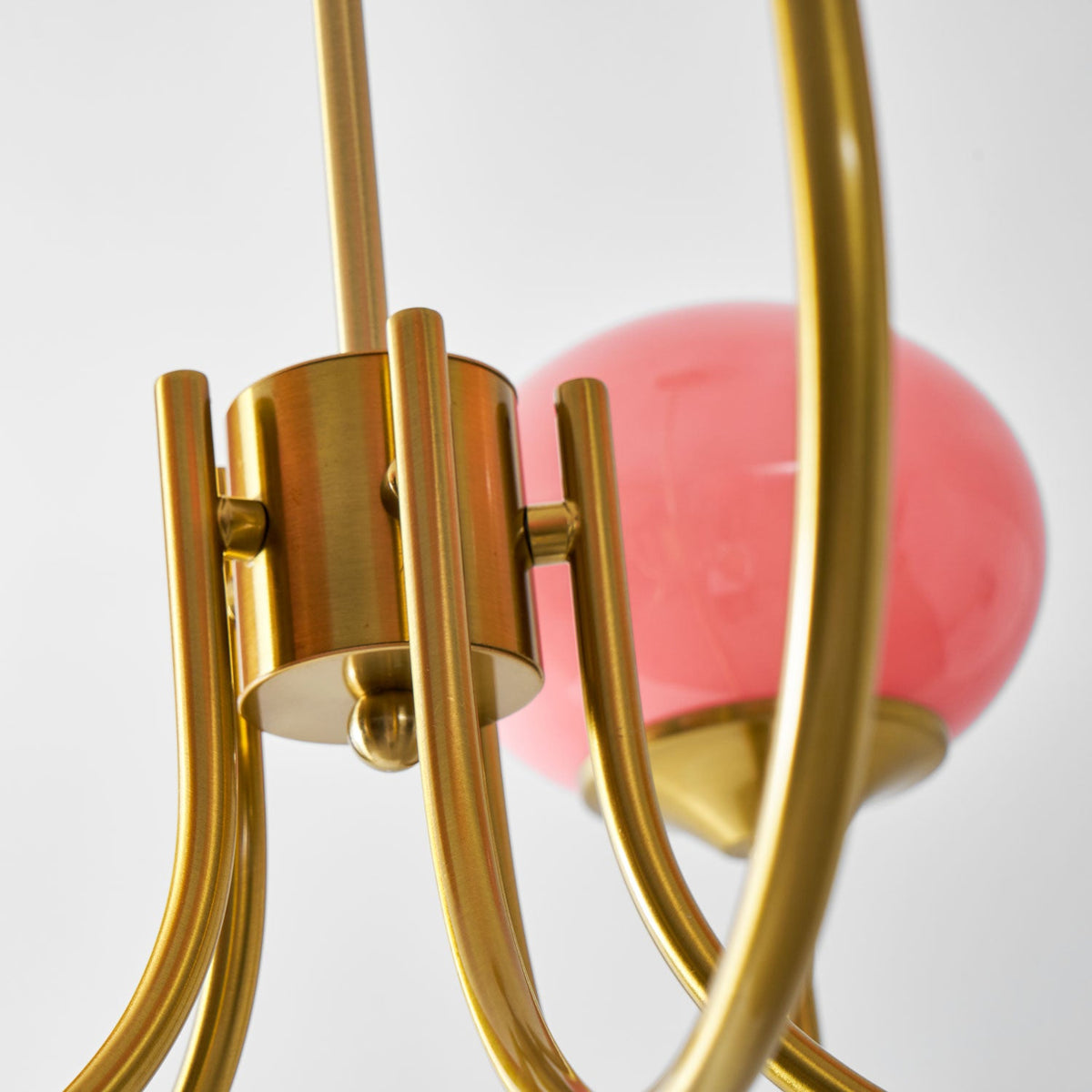 Marshmallow | Modern Glass Bubble Chandelier with Hand-Sprayed Pink Shades