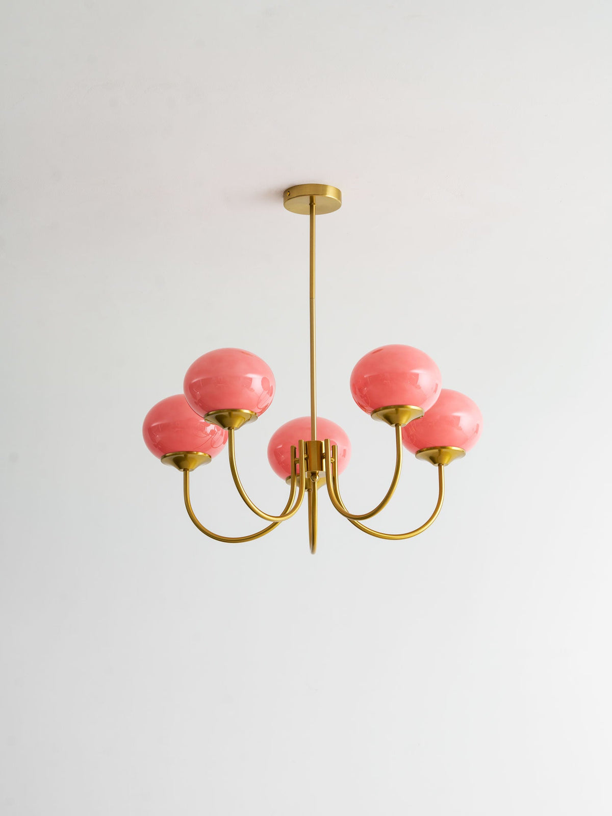Marshmallow | Modern Glass Bubble Chandelier with Hand-Sprayed Pink Shades