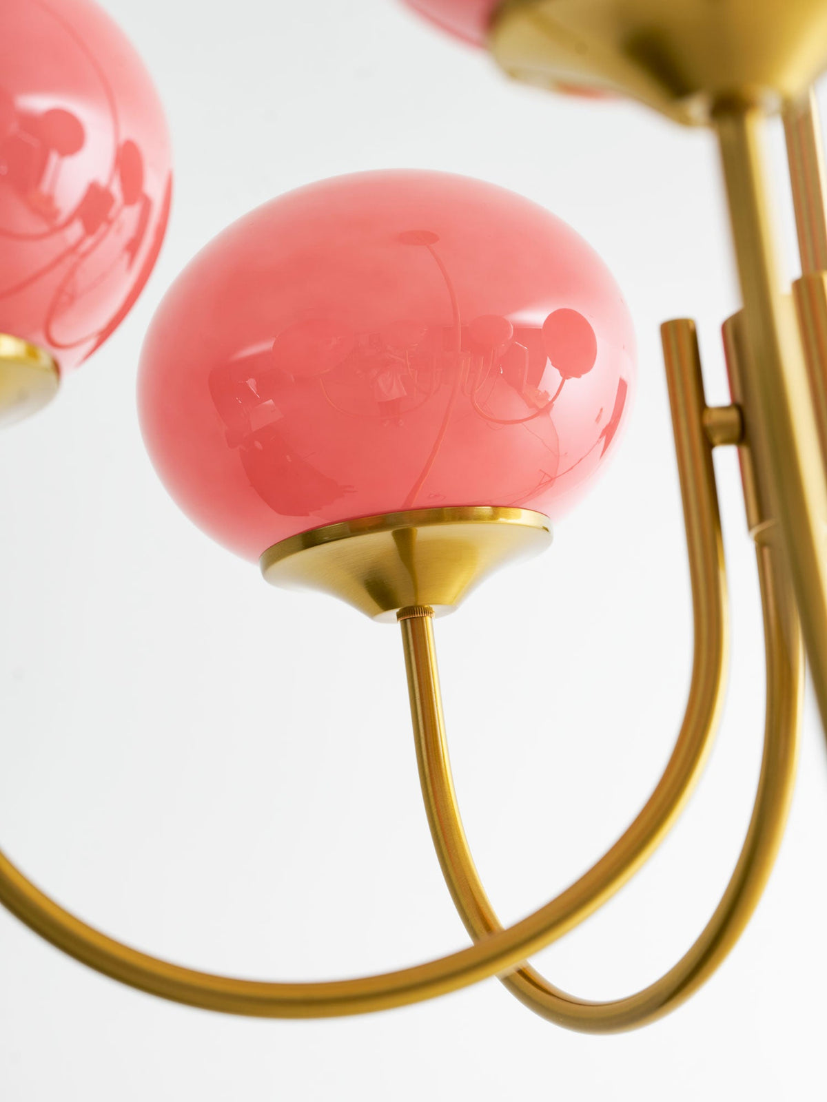 Marshmallow | Modern Glass Bubble Chandelier with Hand-Sprayed Pink Shades