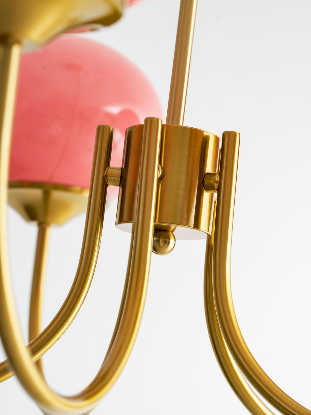 Marshmallow | Modern Glass Bubble Chandelier with Hand-Sprayed Pink Shades