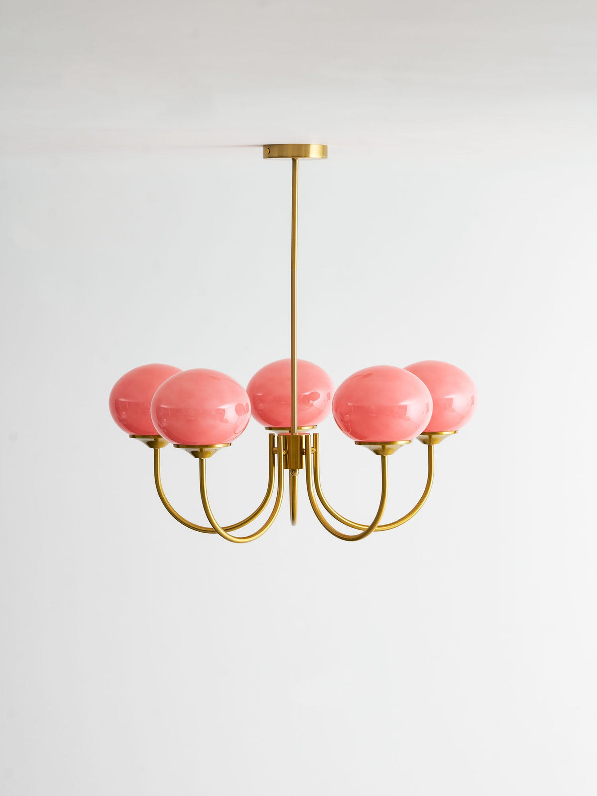 Marshmallow | Modern Glass Bubble Chandelier with Hand-Sprayed Pink Shades