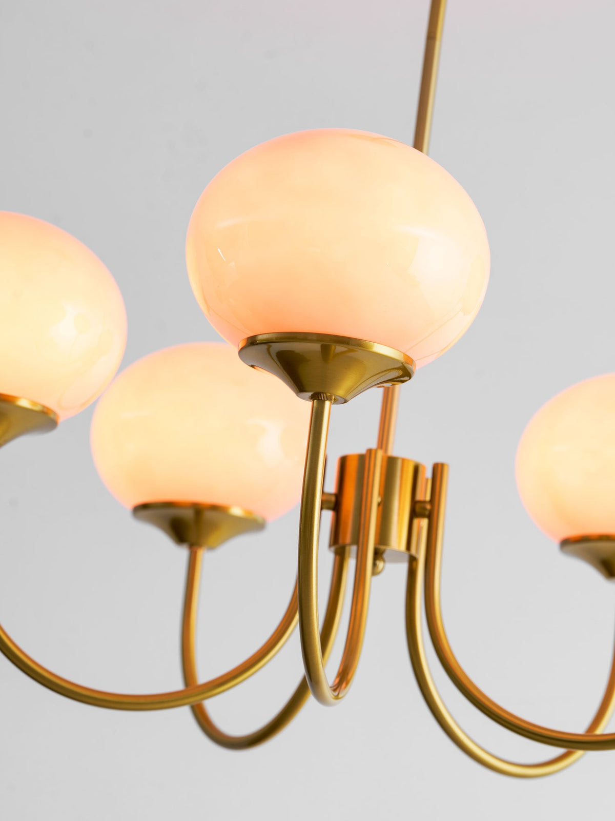Marshmallow | Modern Glass Bubble Chandelier with Hand-Sprayed Pink Shades