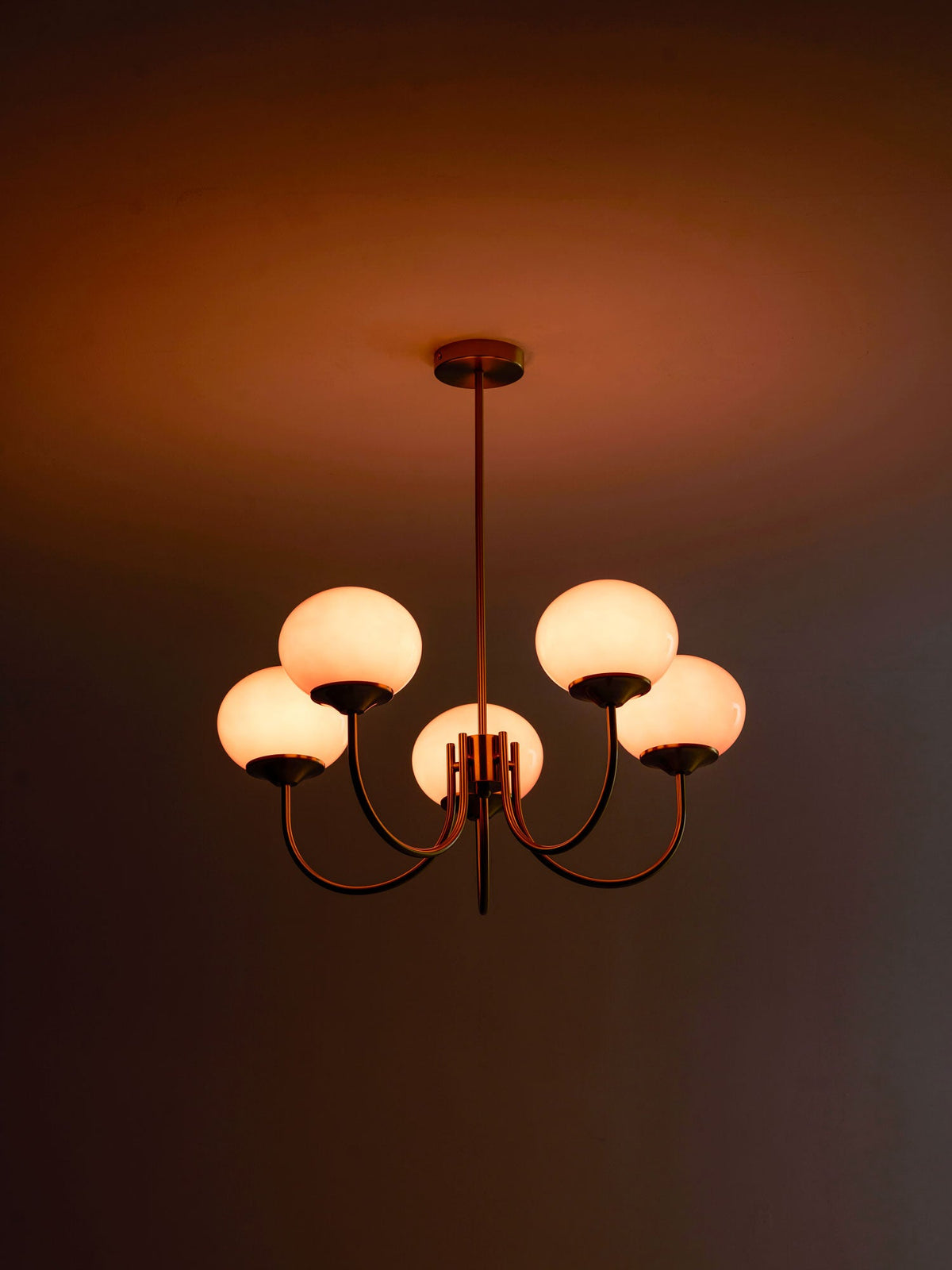 Marshmallow | Modern Glass Bubble Chandelier with Hand-Sprayed Pink Shades