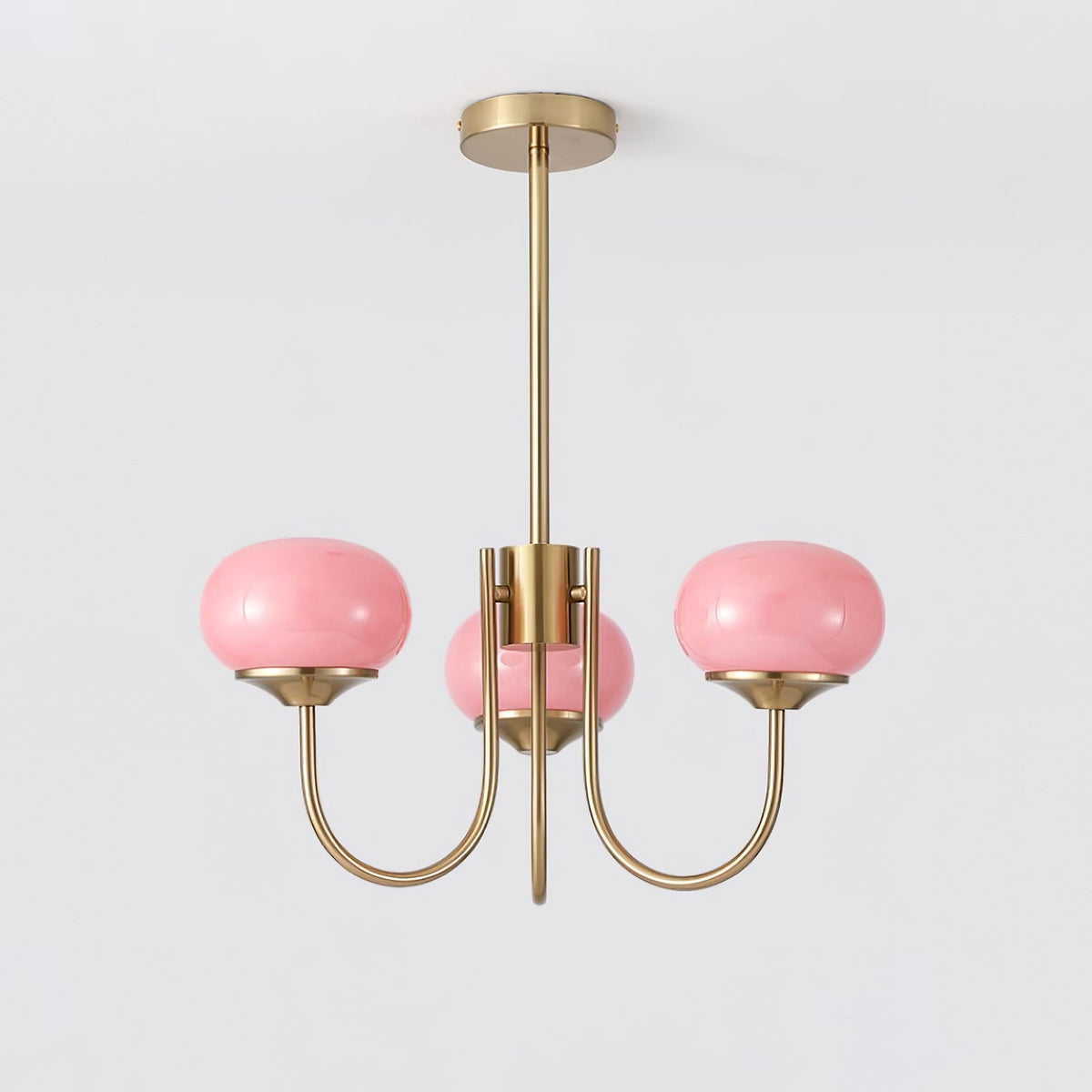 Marshmallow | Modern Glass Bubble Chandelier with Hand-Sprayed Pink Shades