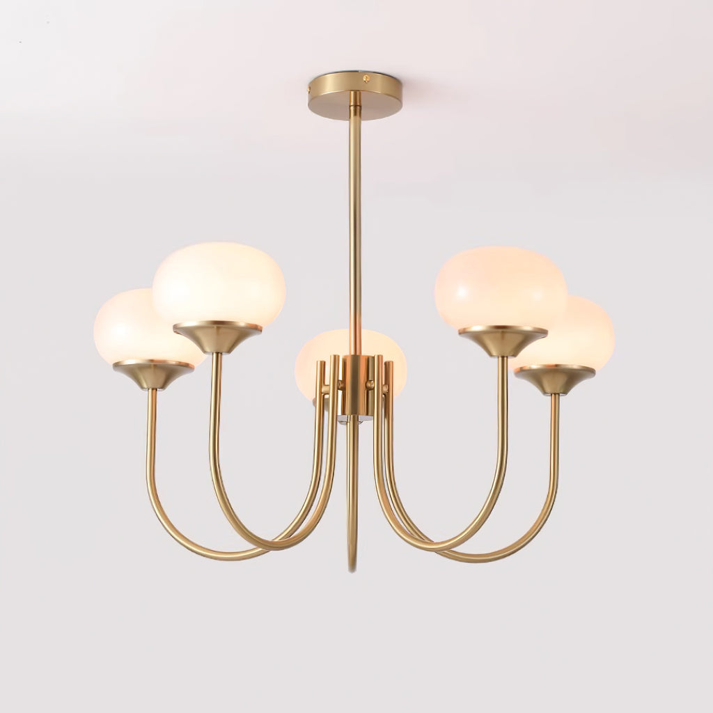 Marshmallow | Modern Glass Bubble Chandelier with Hand-Sprayed Pink Shades