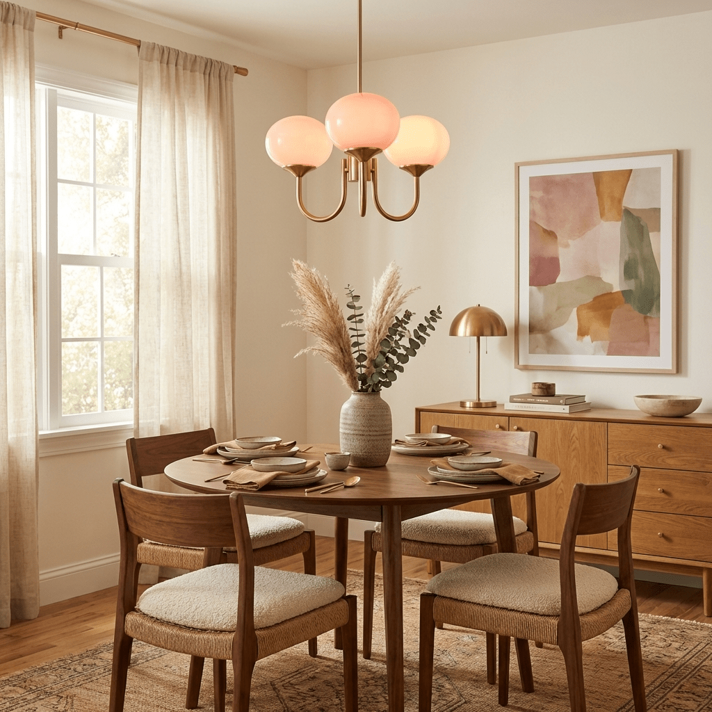 Marshmallow | Modern Glass Bubble Chandelier with Hand-Sprayed Pink Shades