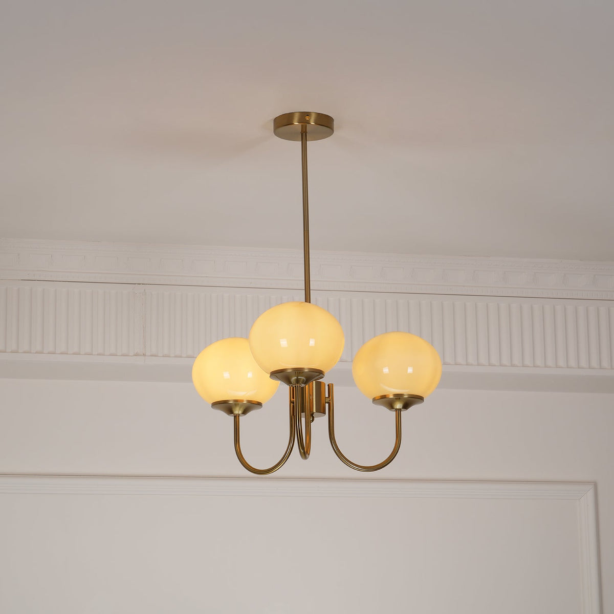 Marshmallow | Modern Glass Bubble Chandelier with Hand-Sprayed Pink Shades