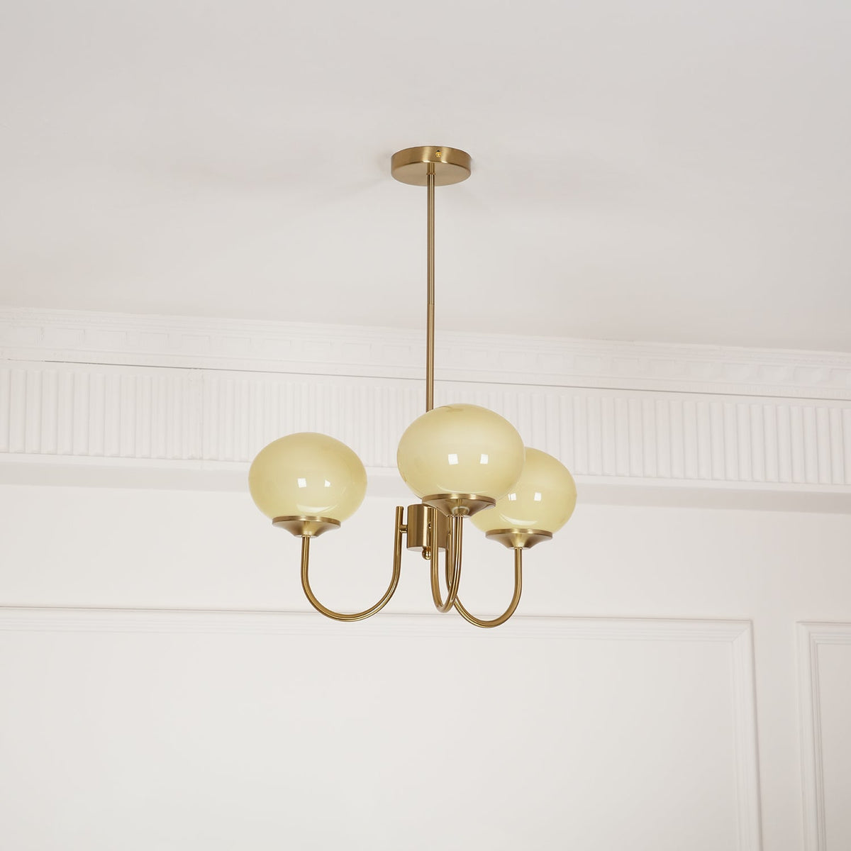 Marshmallow | Modern Glass Bubble Chandelier with Hand-Sprayed Pink Shades