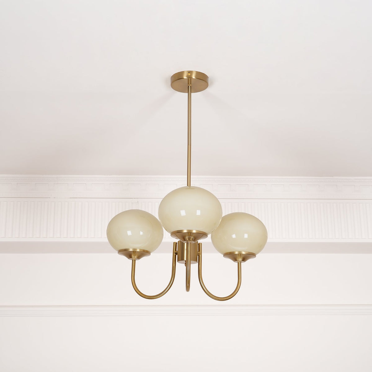 Marshmallow | Modern Glass Bubble Chandelier with Hand-Sprayed Pink Shades