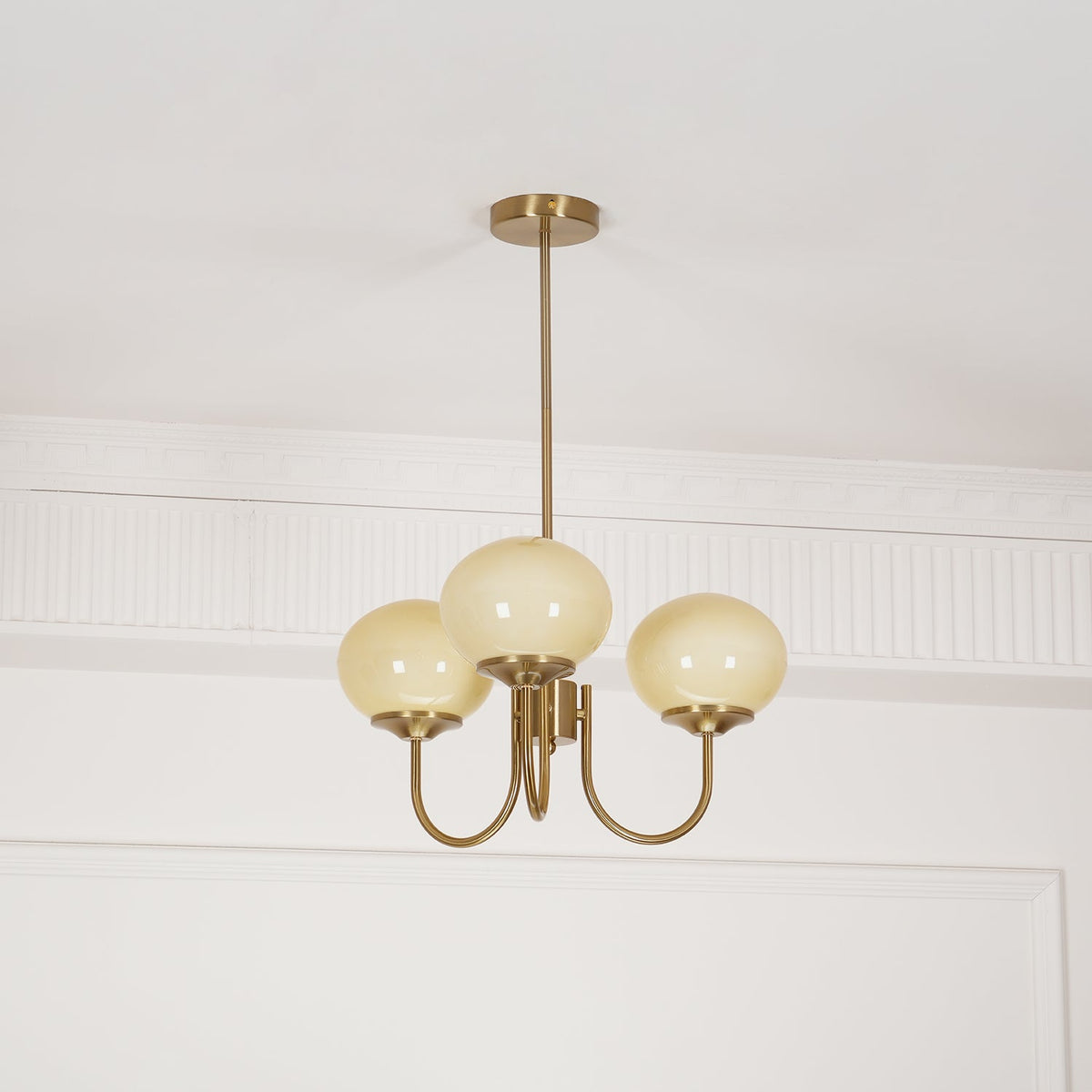 Marshmallow | Modern Glass Bubble Chandelier with Hand-Sprayed Pink Shades