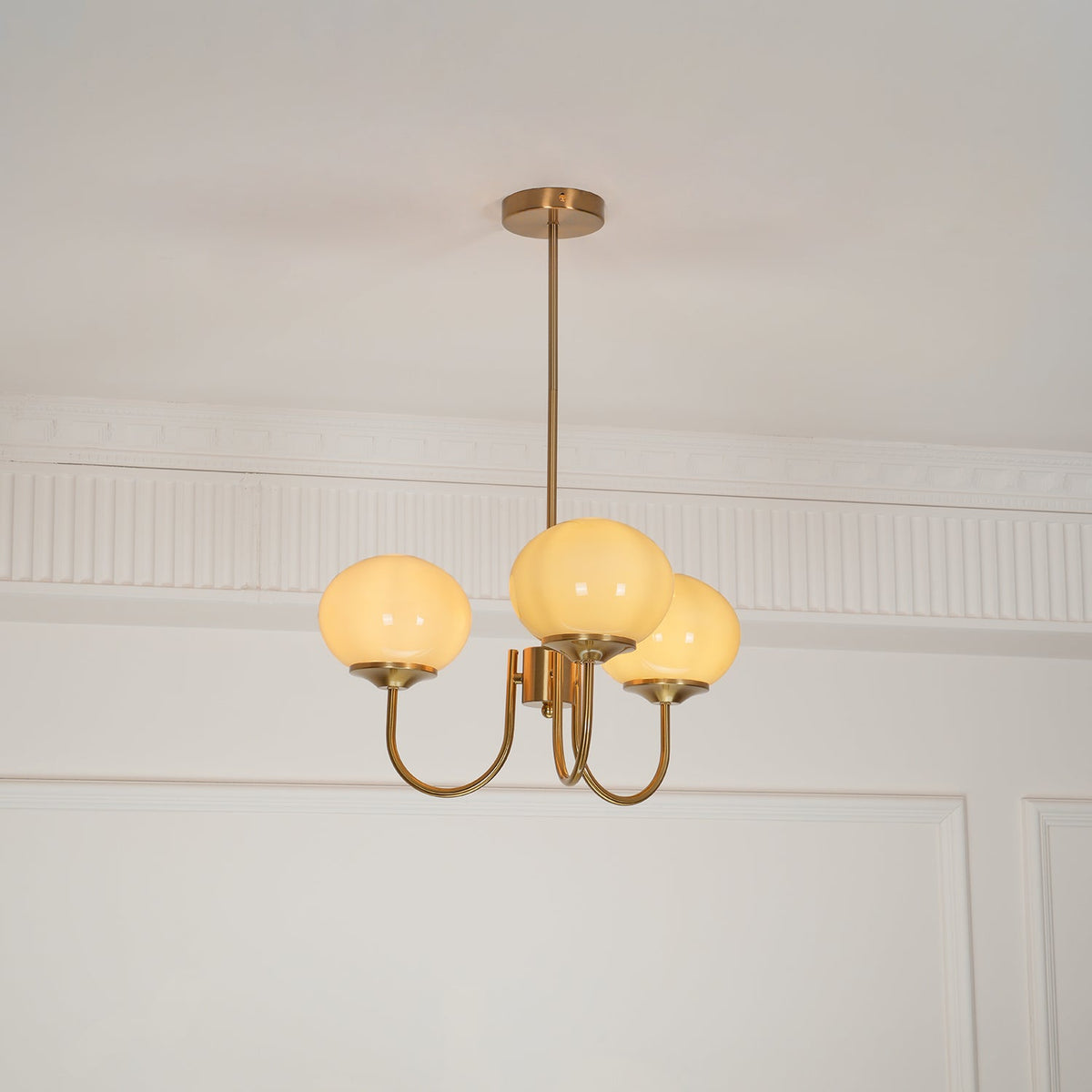Marshmallow | Modern Glass Bubble Chandelier with Hand-Sprayed Pink Shades