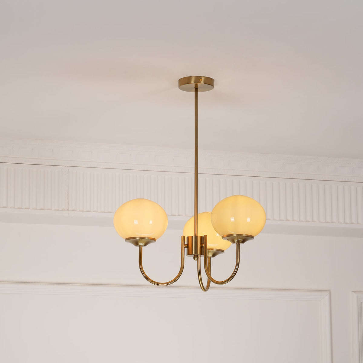 Marshmallow | Modern Glass Bubble Chandelier with Hand-Sprayed Pink Shades
