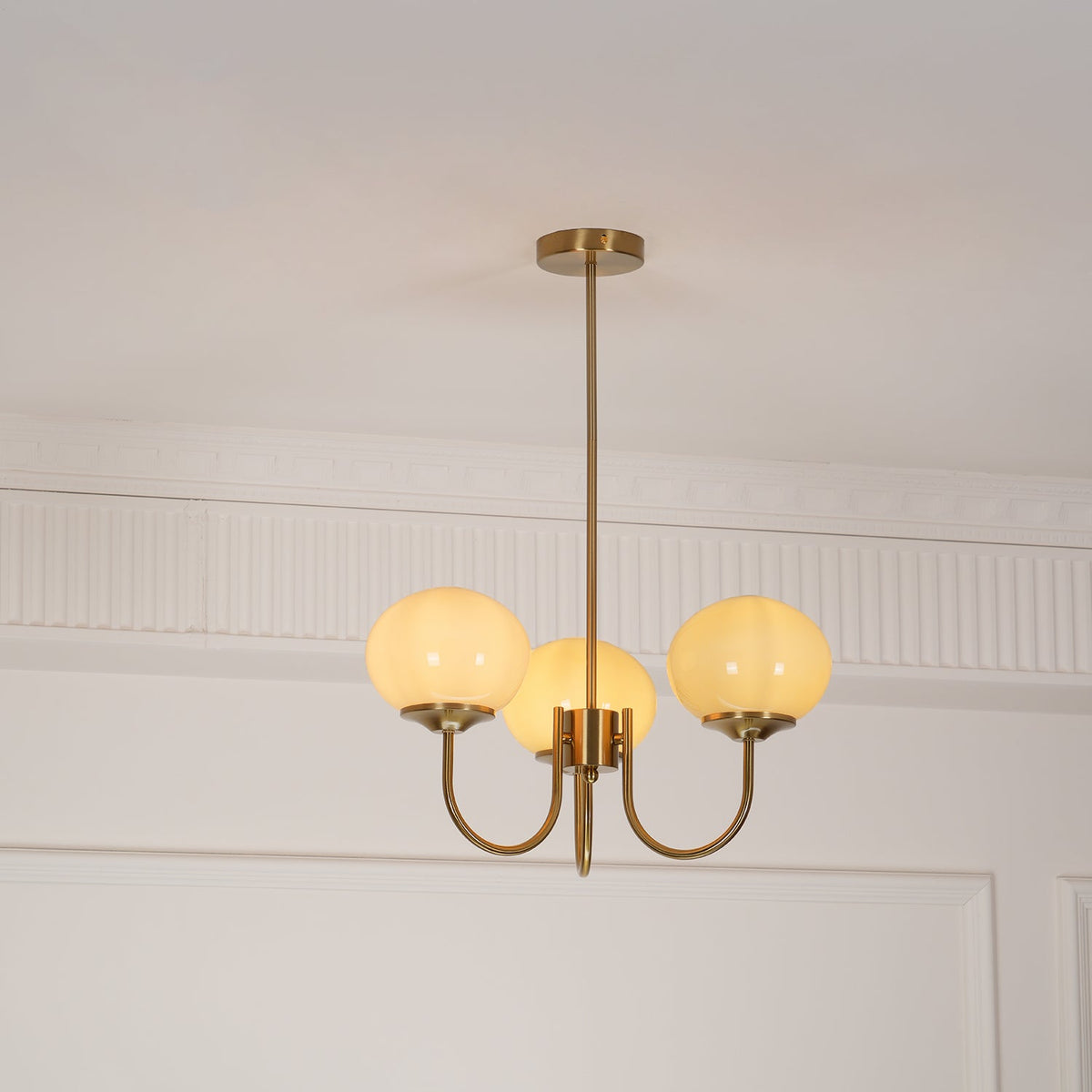 Marshmallow | Modern Glass Bubble Chandelier with Hand-Sprayed Pink Shades
