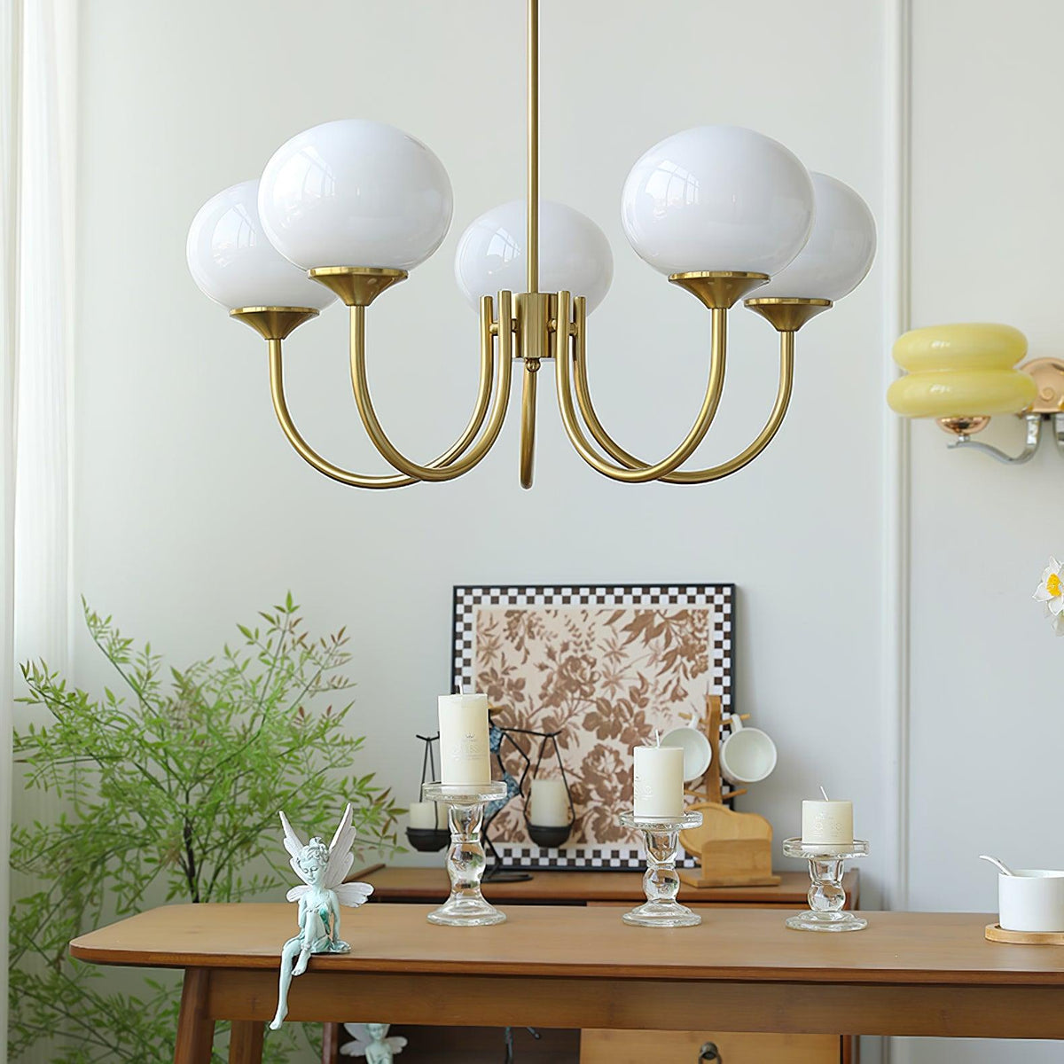 Marshmallow | Modern Glass Bubble Chandelier with Hand-Sprayed Pink Shades