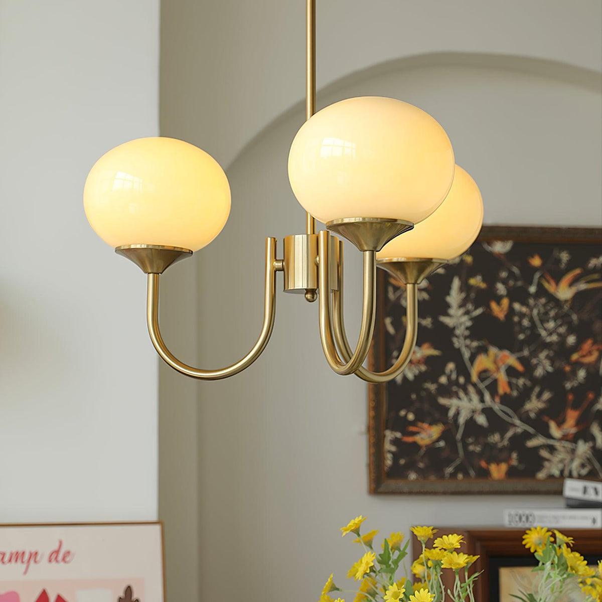 Marshmallow | Modern Glass Bubble Chandelier with Hand-Sprayed Pink Shades