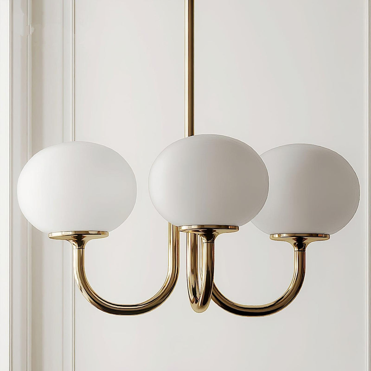 Marshmallow | Modern Glass Bubble Chandelier with Hand-Sprayed Pink Shades