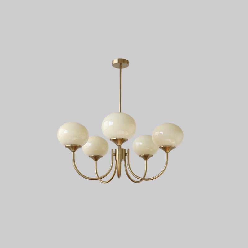 Marshmallow | Modern Glass Bubble Chandelier with Hand-Sprayed Pink Shades