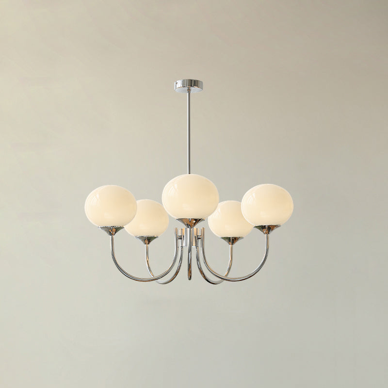 Marshmallow | Modern Glass Bubble Chandelier with Hand-Sprayed Pink Shades