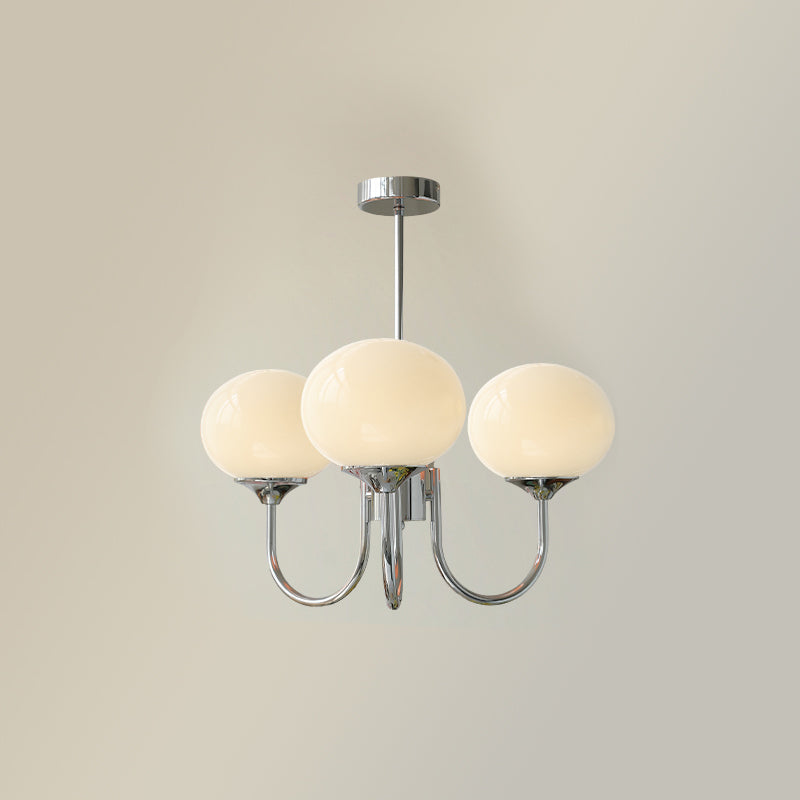Marshmallow | Modern Glass Bubble Chandelier with Hand-Sprayed Pink Shades