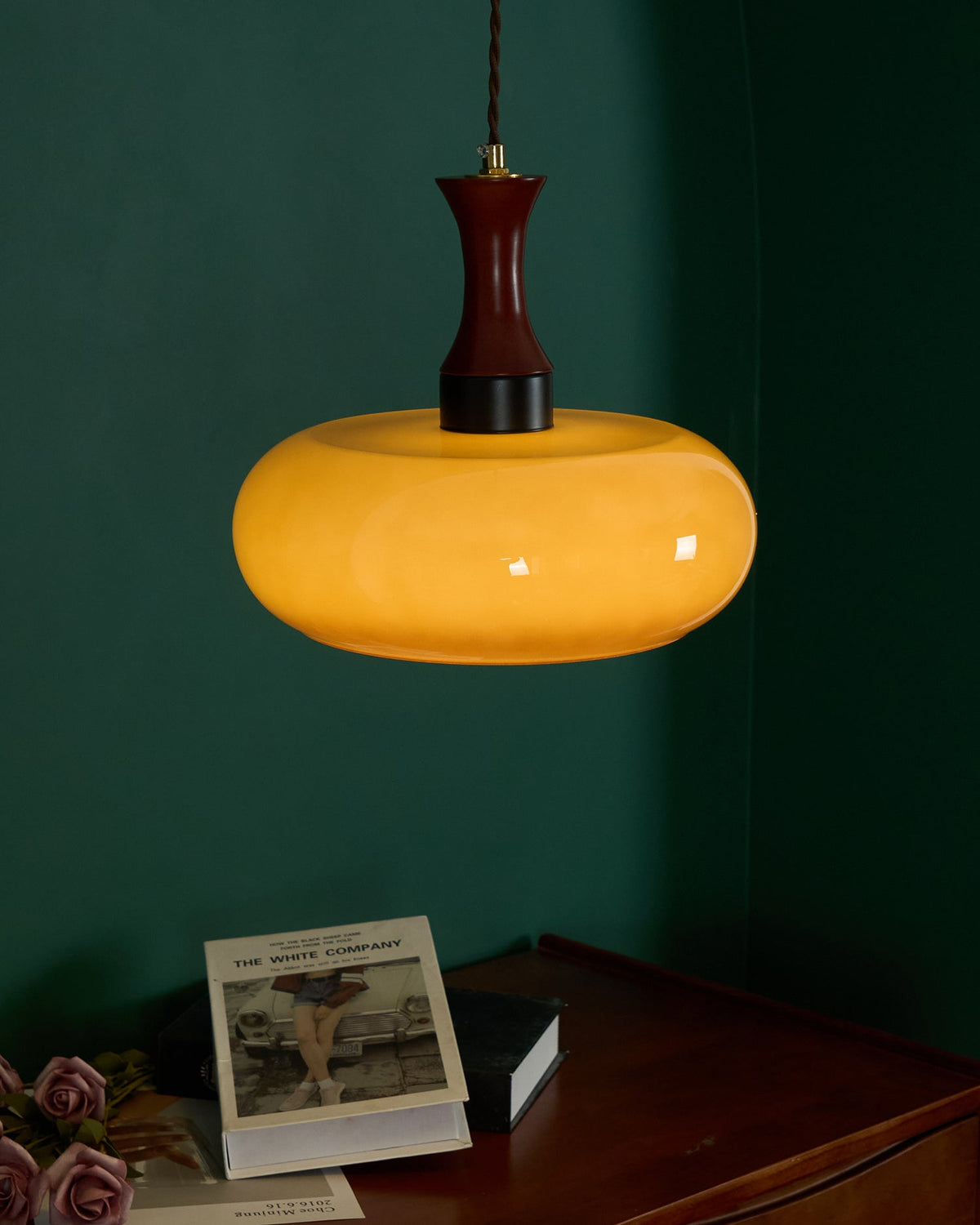 Plug-In Glass Pendant Light with No Hardwiring | Antique Brown Shade for Any Room