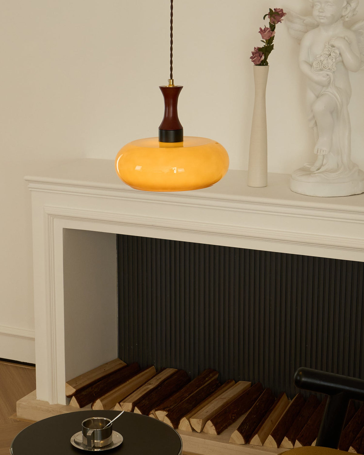 Plug-In Glass Pendant Light with No Hardwiring | Antique Brown Shade for Any Room