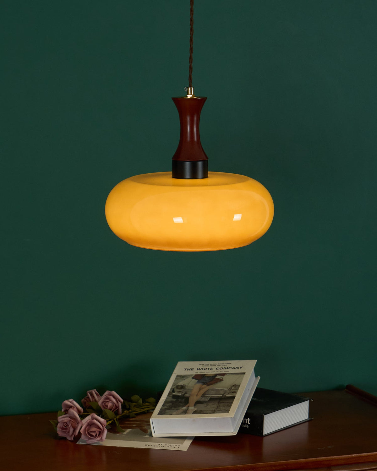 Plug-In Glass Pendant Light with No Hardwiring | Antique Brown Shade for Any Room