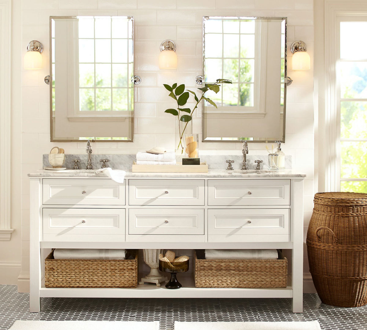 Vanity Glow Series | Brass Short Arm Wall Sconce with Milk Glass Dome for Bathroom