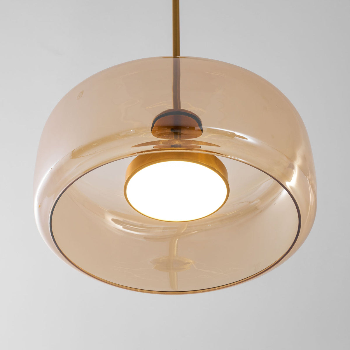 Smokara | Smoked Glass Globe Pendant Lamp with Metal Accents | Light for Kitchen Islands