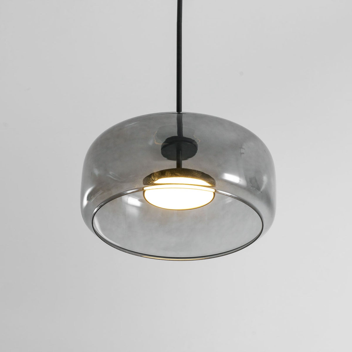 Smokara | Smoked Glass Globe Pendant Lamp with Metal Accents | Light for Kitchen Islands