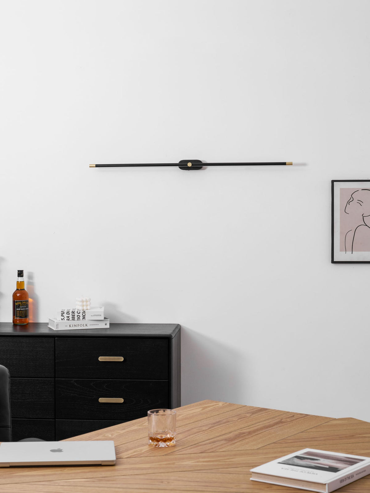 Lumenora | Cordless Linear Wall Lamp with USB Rechargeable Battery and Touch Dimmer