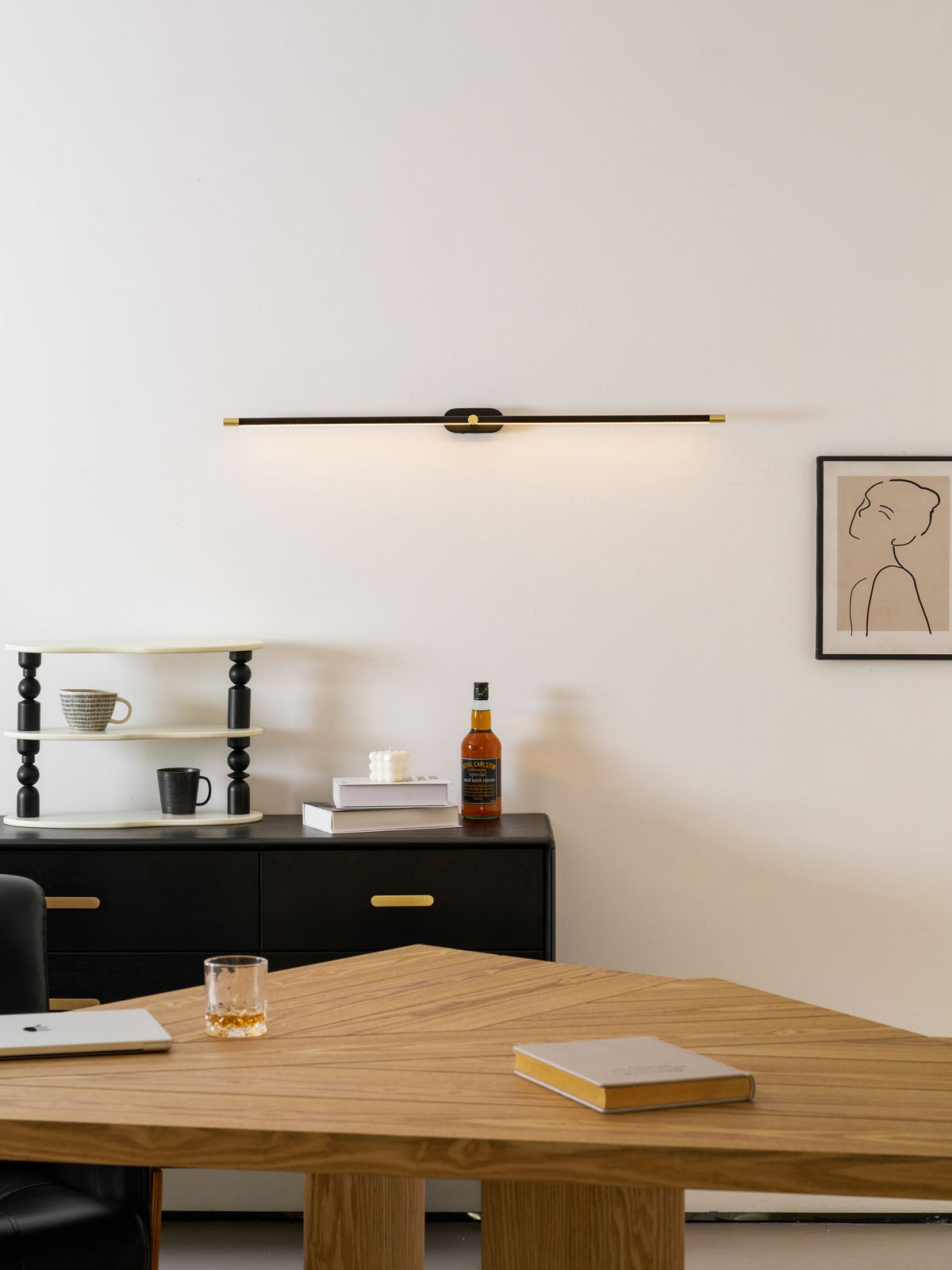 Lumenora | Cordless Linear Wall Lamp with USB Rechargeable Battery and Touch Dimmer